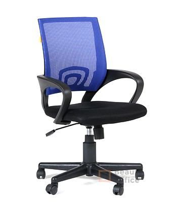 EChair-304 TC Net ткань черн/сетка синяя, пластик